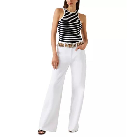 New Marciano By Guess Mardi Wide Leg Jeans Pure White Denim 25 x 32 - Picture 1 of 8